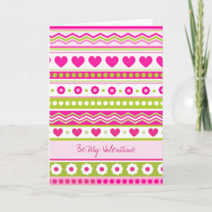 Carte de voeux en tissu de Saint Valentin rose mig