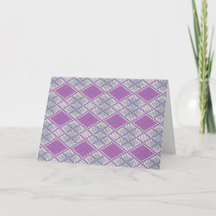 CARTE DE VOEUX EN TRICOT ARGYLE LILAS / Horizontal