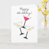 Carte de voeux en verre de Martini de joyeux (Fleur jaune)