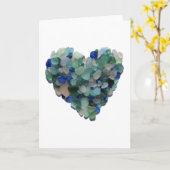 Carte de voeux en verre de mer vide (Fleur jaune)