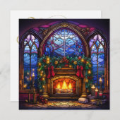 Carte de voeux en verre de Noël (Devant / Derrière)