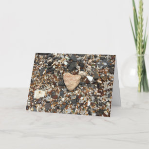carte de voeux en verre de plage de mer (l'amour