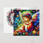 Carte de voeux en verre verni de Noël (Devant / Derrière)