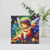 Carte de voeux en verre verni de Noël (Debout devant)