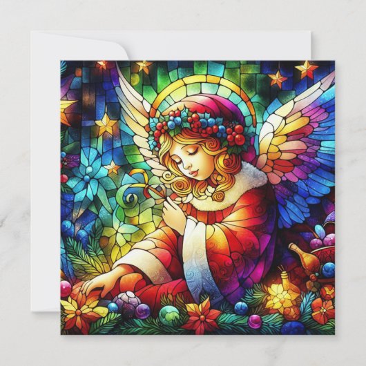 Carte de voeux en verre verni de Noël (Devant)