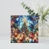 Carte de voeux en verre verni de Noël (Debout devant)