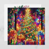 Carte de voeux en verre verni de Noël (Devant / Derrière)