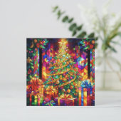 Carte de voeux en verre verni de Noël (Debout devant)