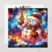 Carte de voeux en verre verni de Noël (Devant / Derrière)