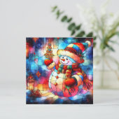 Carte de voeux en verre verni de Noël (Debout devant)