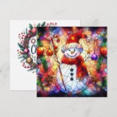 Carte de voeux en verre verni de Noël (Devant / Derrière)
