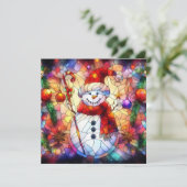 Carte de voeux en verre verni de Noël (Debout devant)