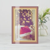 Carte de vœux encadrée en or (Debout devant)