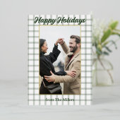 Carte de vœux encadrée en papier métallisé à motif (Debout devant)