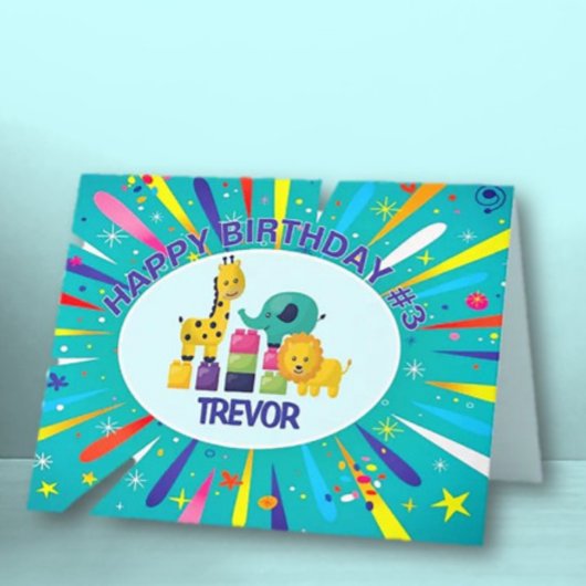 Carte de voeux enfant d'anniversaire personnalisée