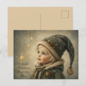 Carte de vœux enfant de Noël magique (Devant / Derrière)