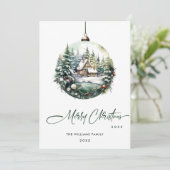 Carte de vœux entreprise Ornement de Noël élégant (Debout devant)