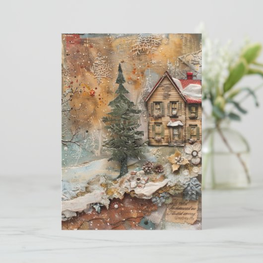 Carte de voeux Ephemera de Noël (Debout devant)