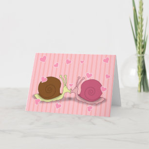 Carte de vœux escargots amoureux
