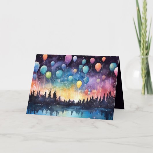 Carte de voeux esthétique Birthday Lake Landscape (Devant)