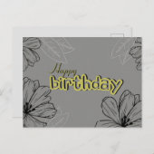 Carte de vœux esthétique joyeux anniversaire  (Devant / Derrière)