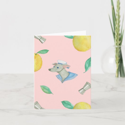 Carte de voeux estivale pour chien salé (Devant)