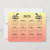 Carte de vœux et calendrier 2025 de l'année du ser (Dos)