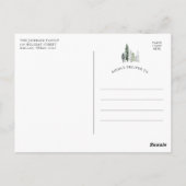 Carte de vœux et carte postale de scène de chalet  (Dos)