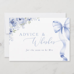 Carte de voeux et conseils floraux bleus