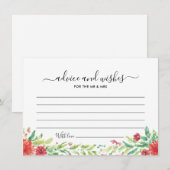 Carte de voeux et conseils pour invités de mariage (Devant / Derrière)