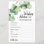 Carte de vœux et de conseils pour la future mariée (Devant)