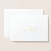 Carte de voeux Etched Gold Foil Infinity LOVE (Derrière avec enveloppe)