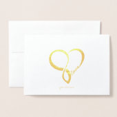 Carte de voeux Etched Gold Foil Infinity LOVE (Devant avec enveloppe)