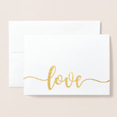 Carte de voeux Etched Gold Foil LOVE (Devant avec enveloppe)