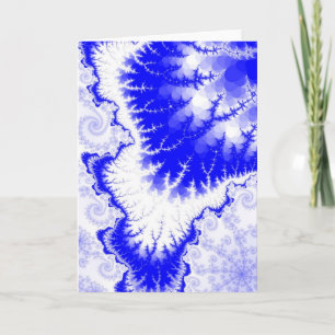 Carte de vœux étoile à plumes bleues