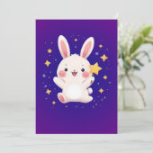 Carte de vœux étoile de lapin mignon (Debout devant)
