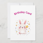 Carte de vœux étoile de lapin mignon (Dos)