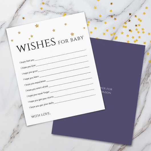 Carte de Vœux Étoiles Dorées pour Conseils Bébé