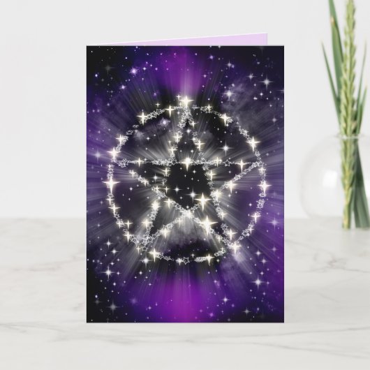 Carte de vœux étoiles et pentagramme (Devant)