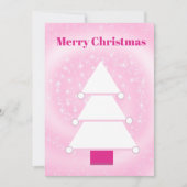 Carte de vœux étoiles roses sapin de Noël (Devant)