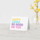 Carte de vœux « Être heureux vous va si bien » (Fleur jaune)