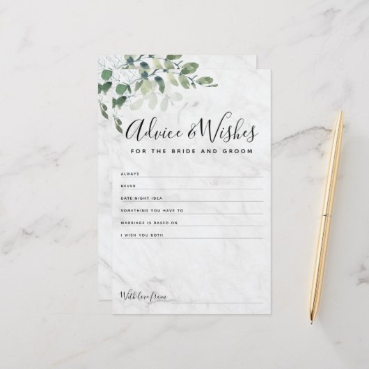 Carte de voeux Eucalyptus Bride et de conseil de c (Devant/Arrière en situation)