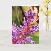 Carte de voeux exotique pourpre d'usine de fleur (Fleur jaune)