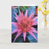 Carte de voeux exotique rose d'usine de fleur (Fleur jaune)