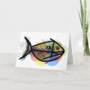 CARTE DE VOEUX FÂCHÉE DE POISSONS