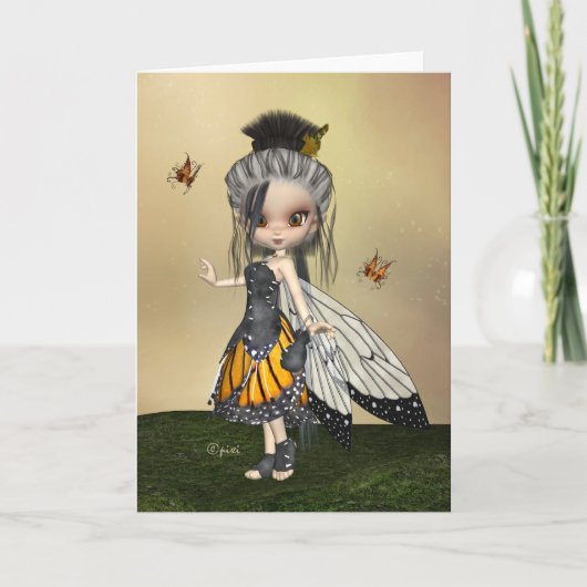 Carte de voeux "Fae papillon" (Devant)