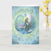 Carte de voeux Fairy Element Water (Fleur jaune)