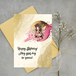 Carte de voeux Fairy Flat Anniversaire