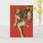 Carte de voeux Fairy vintage (Fleur jaune)