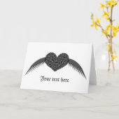 Carte de voeux faite sur commande à ailes gothique (Fleur jaune)